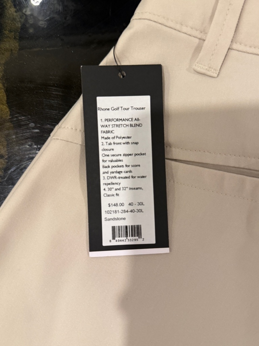 RHONE Men's Chinos in Light Tan - Picture 2 of 3